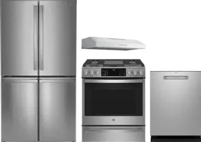 4 Piece Package Includes Refrigerator, Range, Hood And Dishwasher
